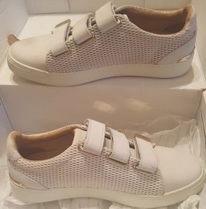 White and gold Velcro ALDO sneakers